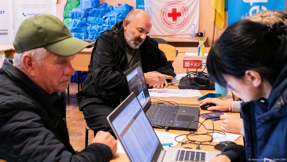Izbeglice iz Kupjanska u tranzitnom centru u Harkovu.