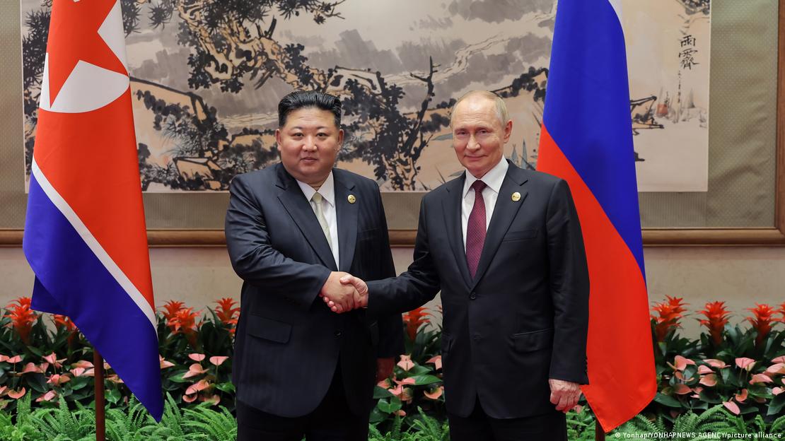 Лидеры Северной Кореи и России Ким Чен Ын и Владимир Путин, сентябрь 2025 года