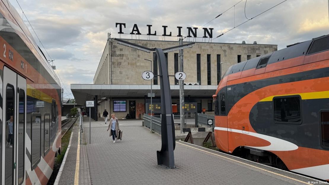 Trains on a platform at Tallinn station