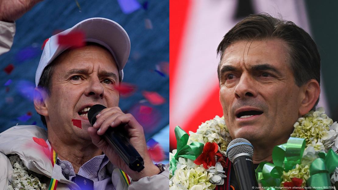 Fotografías yuxtapuestas de los dos candidatos durante mítines recientes. Fotografías yuxtapuestas de los dos candidatos durante mítines recientes.