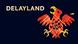 A red stylized image of a bird that appears to be tied up, and the podcast title Delayland against a navy blue background A red stylized image of a bird that appears to be tied up, and the podcast title Delayland against a navy blue background