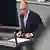 German Chancellor Friedrich Merz addressing the Bundestag parliament in Berlin. October 16, 2025.