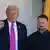 US President Donald Trump gestures as he greets Ukrainian President Volodymyr Zelensky as he arrives for a meeting at the White House in Washington, DC
