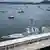 El buque de guerra USS Sampson arriba a un muelle de la capital de Panamá como parte de la estrategia militar estadounidense.