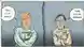 Dibujo en caricatura de los presidentes Donald Trump y Gustavo Petro, ambos con camisa de fuerza, mientras intercambian reproches aparentemente muy racionales.