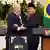Presiden RI Prabowo Subianto berpelukan dengan Presiden Brasil Lula da Silva di Istana Merdeka, Kamis (23/10)