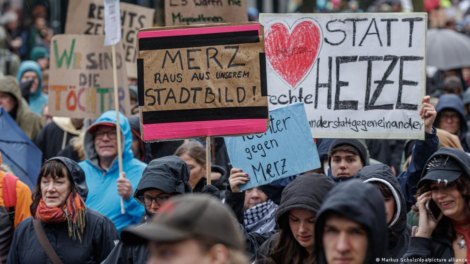Germany news: Protests against Merz's migration comments