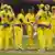 Australia's Alana King, center, celebrates with teammate the wicket of South Africa's Sinola Jafta during the ICC Women's Cricket World Cup match between Australia and South Africa in Indore, India, on October 25, 2025