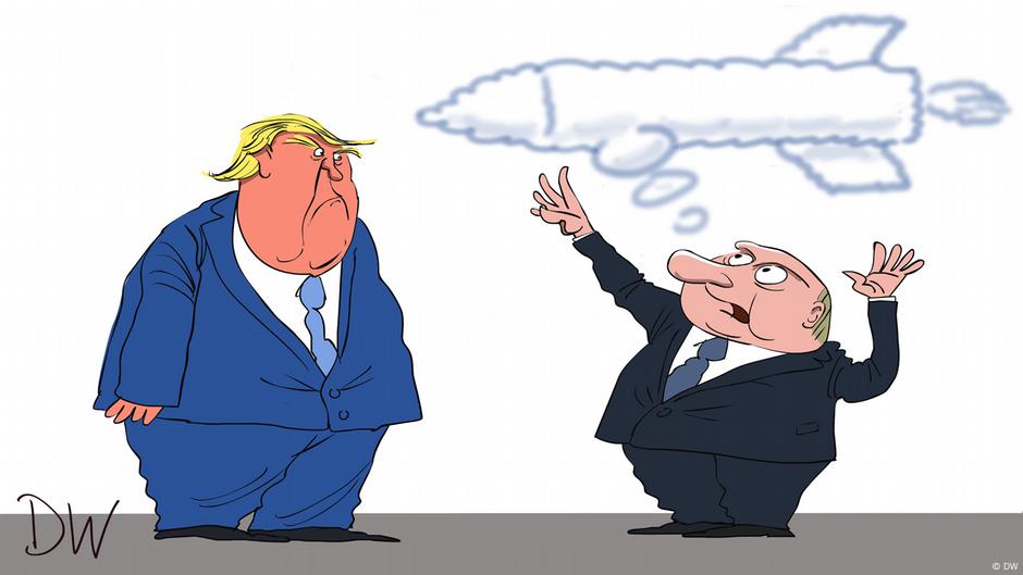 Karikatura Dojče velea: Tramp je nezadovoljan ruskim testiranjem „Burevestnika“