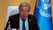 Sekretari i Përgjithshëm i OKB-së, Antonio Guterres para mikrofonit, pas tij flamuri i OKB-së Sekretari i Përgjithshëm i OKB-së, Antonio Guterres para mikrofonit, pas tij flamuri i OKB-së