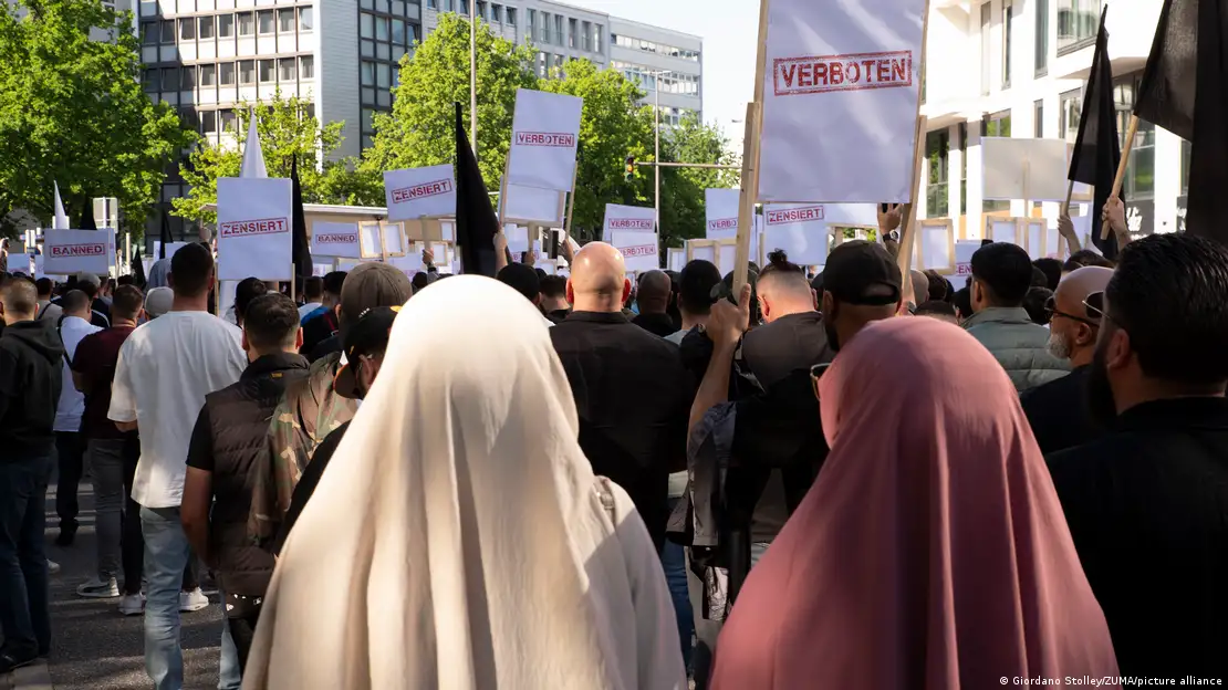 Protesters in Hamburg in 2024