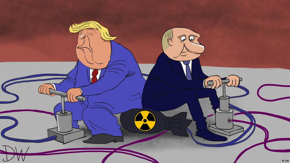 Karikaturë - Trump dhe Putin duke kërcënuar me armë bërthamore Karikaturë - Trump dhe Putin duke kërcënuar me armë bërthamore