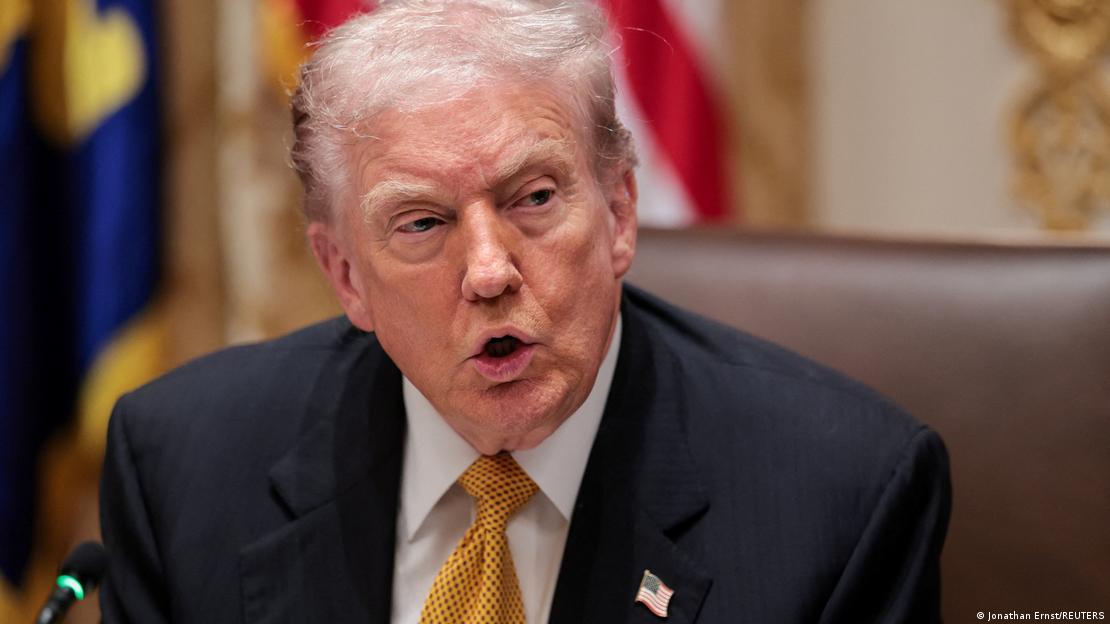 Donald Trump redet während Empfang von Ungarns Ministerpräsidenten Viktor Orbán