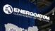 A close up photograph of the Energoatom logo. The group's tagline: 'Clean energy of the future' is directly below the company name. A close up photograph of the Energoatom logo. The group's tagline: 'Clean energy of the future' is directly below the company name.