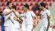 Iranian players celebrate after scoring a goal Iranian players celebrate after scoring a goal