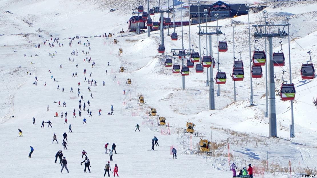 Erciyes'teki kayak pisti ve teleferikler