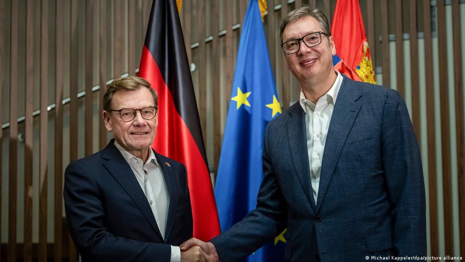 Nemački ministar spoljnih poslova Johan Vadeful i predsednik Srbije Aleksandar Vučić u Beogradu 17. novembra 2025.