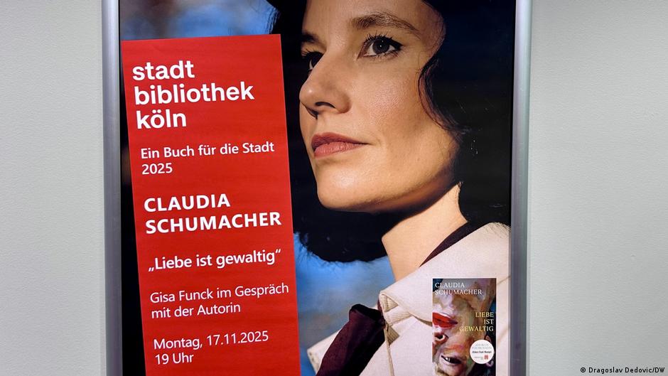 Najava književnog nastupa Klaudije Šumaher u Kelnu