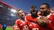Harry Kane avec Dayot Upamecano et Jonathan Tah Harry Kane avec Dayot Upamecano et Jonathan Tah