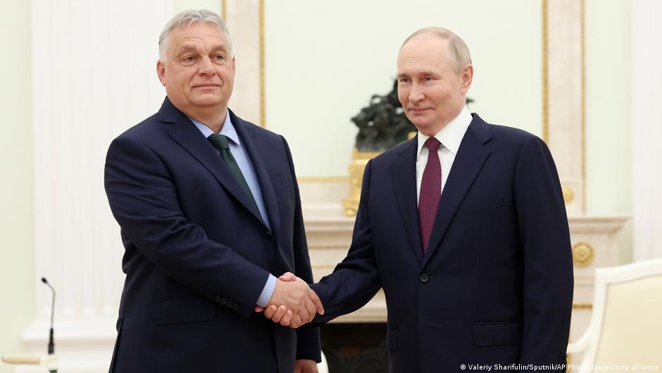 Mađarski premijer Viktor Orban i ruski predsednik Vladimir Putin u Moskvi 5. jula 2024.