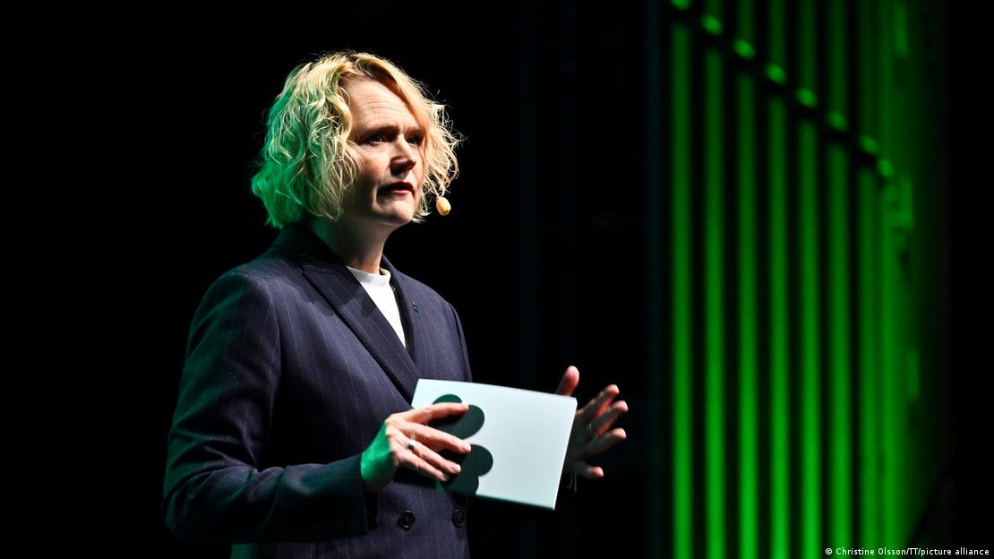 Anna-Karin Hatt en el congreso del partido sueco Centerpartie, agrupación que presidió cinco meses antes de renunciar. Anna-Karin Hatt en el congreso del partido sueco Centerpartie, agrupación que presidió cinco meses antes de renunciar.