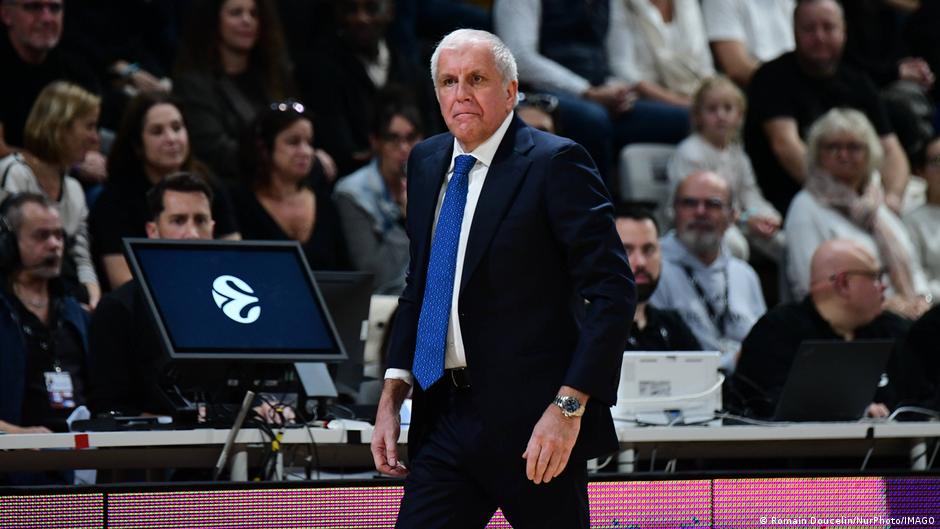 Željko Obradović na utakmici Asvel-Partizan (88:87) u Lionu 14. novembra 2025.