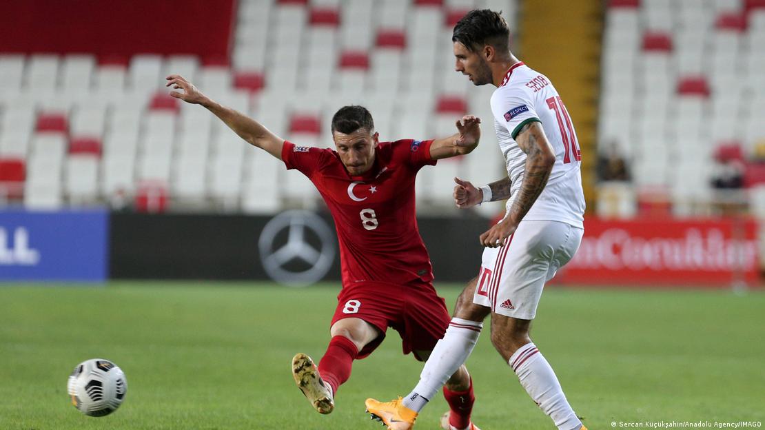 UEFA Uluslar Ligi'nde Türkiye-Macaristan maçında Mert Hakan Yandaş ve Dominik Szoboszlai