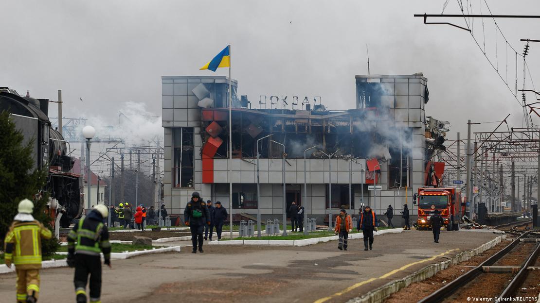 Уништена железничка станица во Фастов, Украина