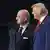 FIFA President Gianni Infantino smiles as he takes a selfie with US President Donald Trump during the draw for the 2026 soccer World Cup at the Kennedy Center in Washington on December 5, 2025.