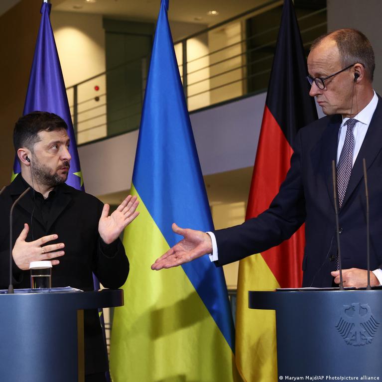 Aid, security and rebuilding are on the agenda as German Chancellor Merz hosts Ukrainian President Zelenskyy. Follow DW live