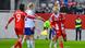 Pernille Harder (r.) bejubelt ihren Treffer zum 3:0 gegen Valerenga - es war das 50. Tor der Dänin für den FC Bayern Pernille Harder (r.) bejubelt ihren Treffer zum 3:0 gegen Valerenga - es war das 50. Tor der Dänin für den FC Bayern