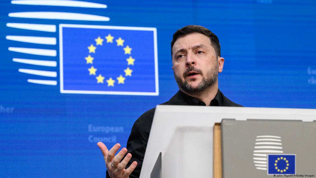 Zelenslki discursa durante cúpula da UE em Bruxelas. Zelenslki discursa durante cúpula da UE em Bruxelas.