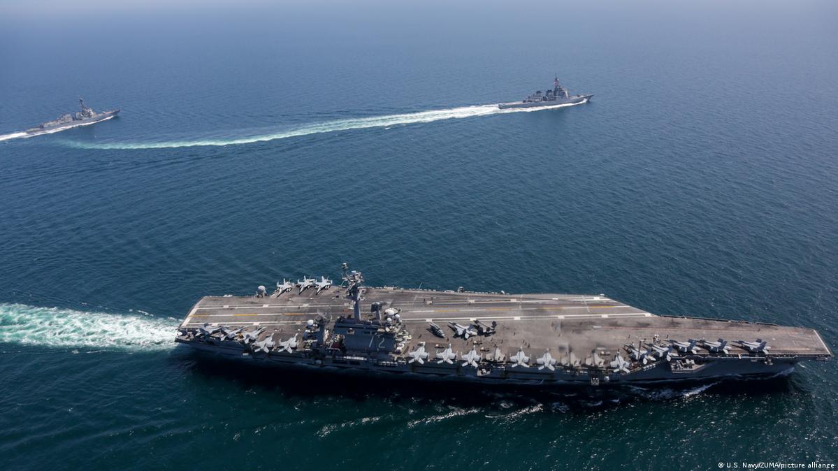 A file photo of a US aircraft carrier seen in the Sea of Japan in 2022