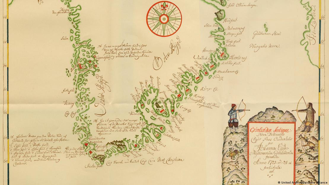 Mapa histórico de Groenlandia.