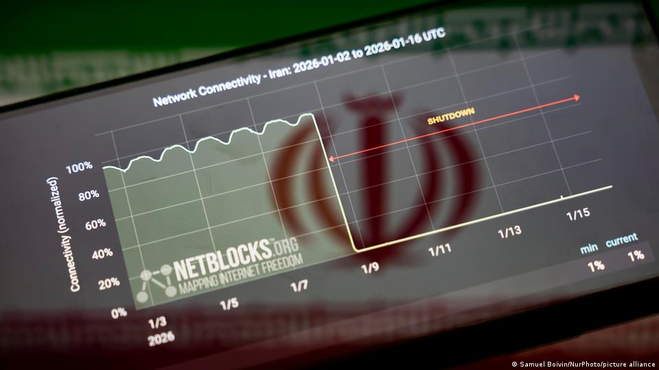 تصویر نمادین؛ نمودار قطع کامل اینترنت در ایران
