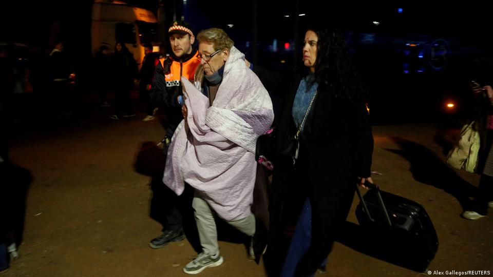Passengers after a train crash in Spain Passengers after a train crash in Spain