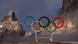Olympic rings on the roof of the curling hall in Cortina d'Ampezzo, pictured against the backdrop of a mountain panorama Olympic rings on the roof of the curling hall in Cortina d'Ampezzo, pictured against the backdrop of a mountain panorama