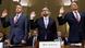 Rodney Scott, Joseph Edlow, and Todd Lyons raise their hands ahead of delivering their testimony Rodney Scott, Joseph Edlow, and Todd Lyons raise their hands ahead of delivering their testimony