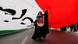 Woman holding picture of Ayatollah Khamenei under an Iranian flag Woman holding picture of Ayatollah Khamenei under an Iranian flag