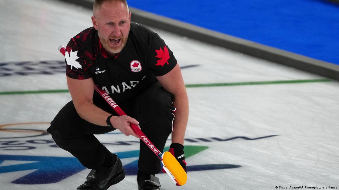 Canada's Brad Jacobs in action on the ice