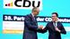 German Chancellor Friedrich Merz shakes hands with CDU candidate for Baden-Württemberg premiership Manuel Hagel in front of "CDU 38. Parteitag der CDU Deutschland" (38. conference of the CDU Germany) background on stage German Chancellor Friedrich Merz shakes hands with CDU candidate for Baden-Württemberg premiership Manuel Hagel in front of "CDU 38. Parteitag der CDU Deutschland" (38. conference of the CDU Germany) background on stage