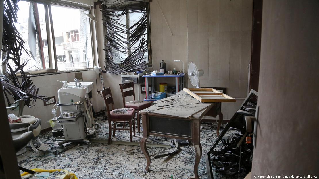 Hospital atingido por míssil em Teerã