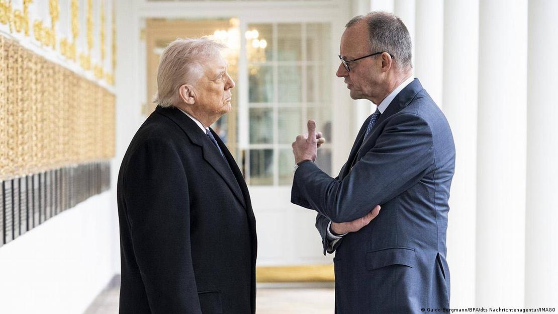 Donald Tramp (lijevo) i njemački kancelar Fridrih Merc u Vašingtonu