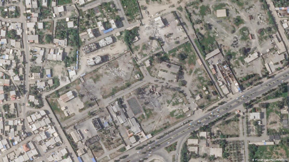 تصاویر ماهواره‌ای که روز ۴ مارس از محل حمله به مدرسه میناب گرفته شده