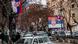 Serbian flags hang from streetlights on a street in Mitrovica, Kosovo, December 29, 2022 Serbian flags hang from streetlights on a street in Mitrovica, Kosovo, December 29, 2022