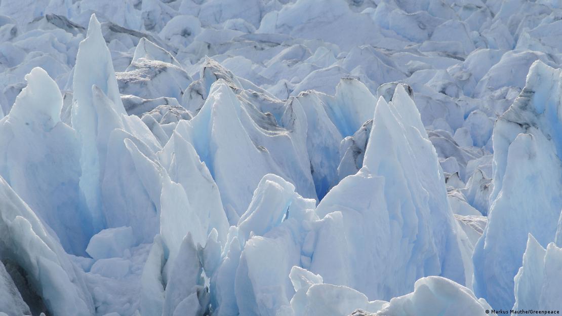 Detalle del glaciar Perito Moreno en Argentina.