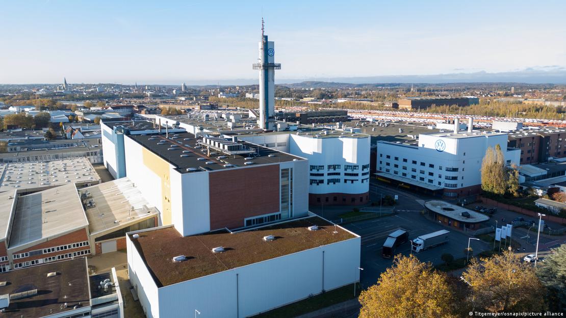 Vista aérea da fábrica da VW em Osnabrück
