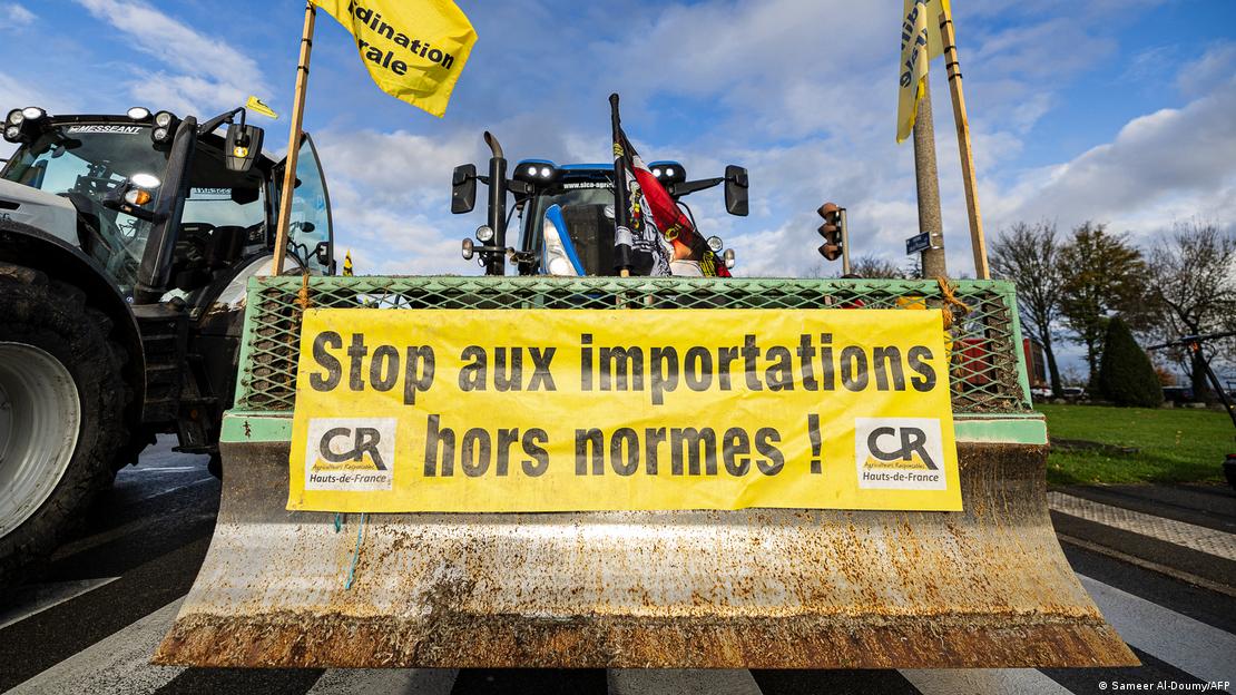 Protesto de agricultores contra o acordo entre a UE e o Mercosul