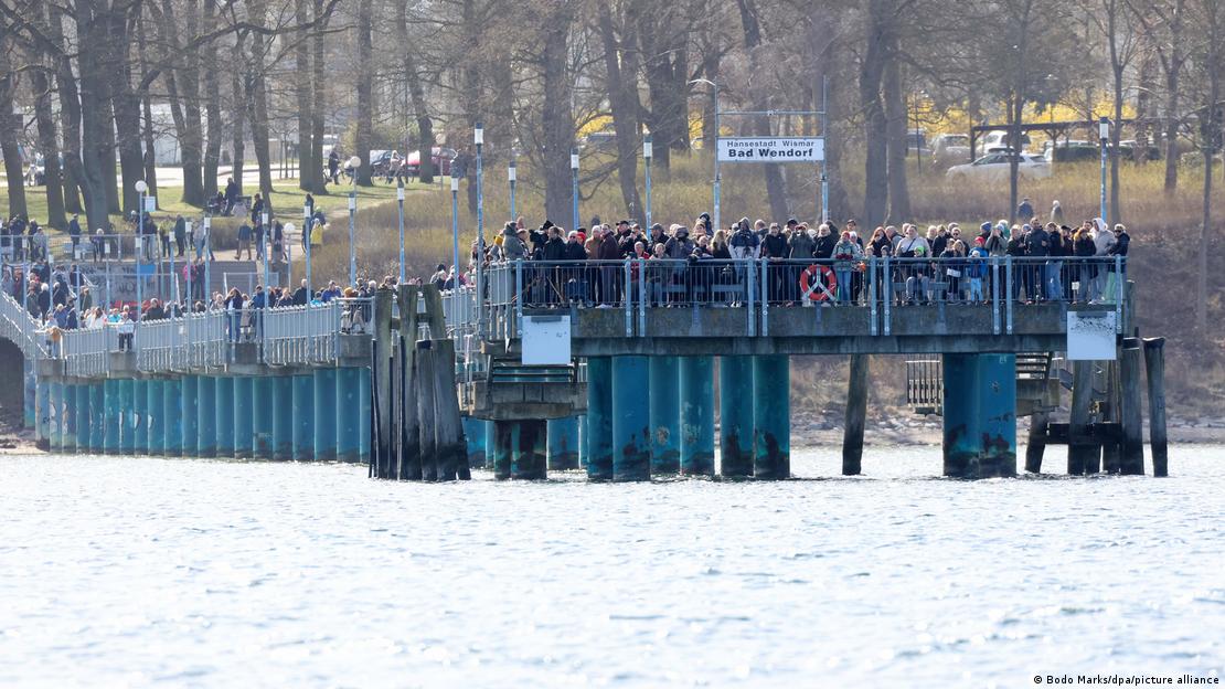 A finales de marzo, una multitud se congregó en el muelle de Wismar para ver a "Timmy": el destino de la ballena conmovió a muchos alemanes.