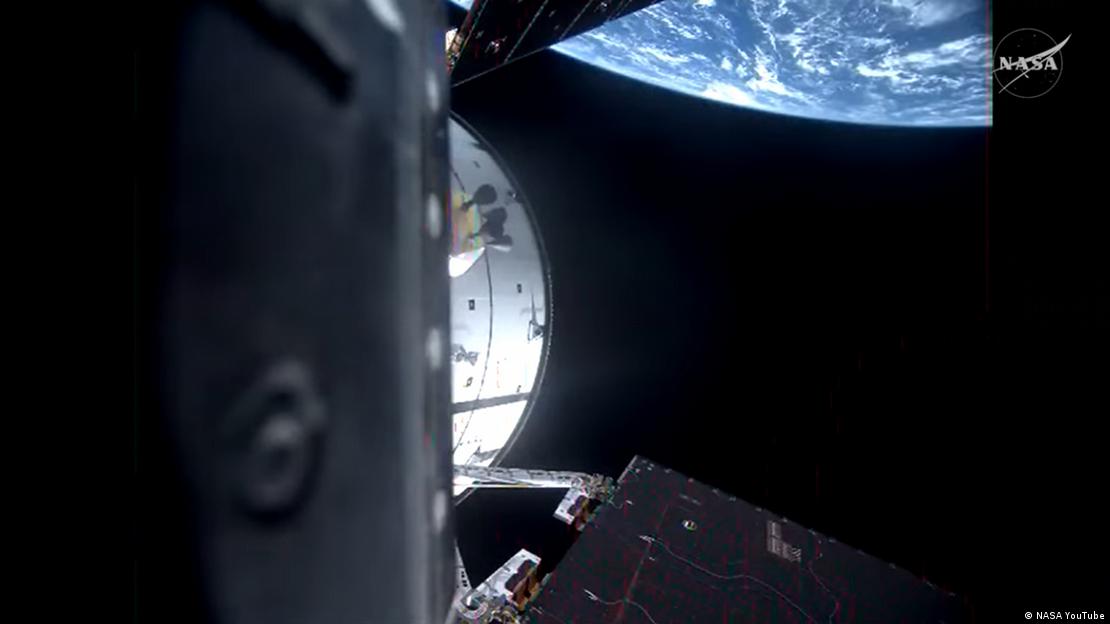 Vista de la Tierra desde la cápsula Orión.